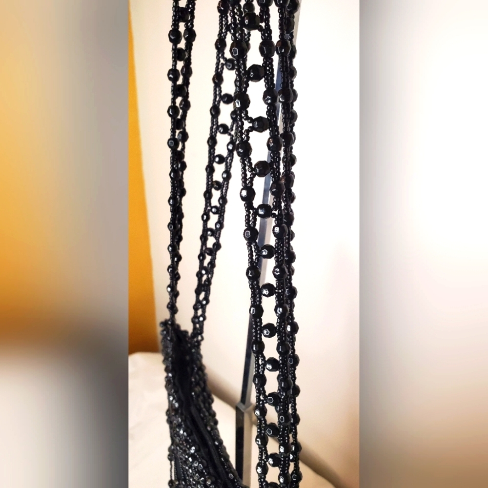 COMECO Chic Black Beaded Shoulder Bag - Picture 7 of 12